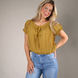 Shear Boutique Theodora Top styled with white denim, trousers, or shorts for an effortlessly polished warm-weather outfit