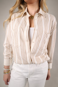 Reese Button Up Stripe Top