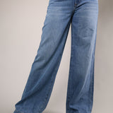 Jadyn draw cord palazzo jeans wide leg low rise denim relaxed fit