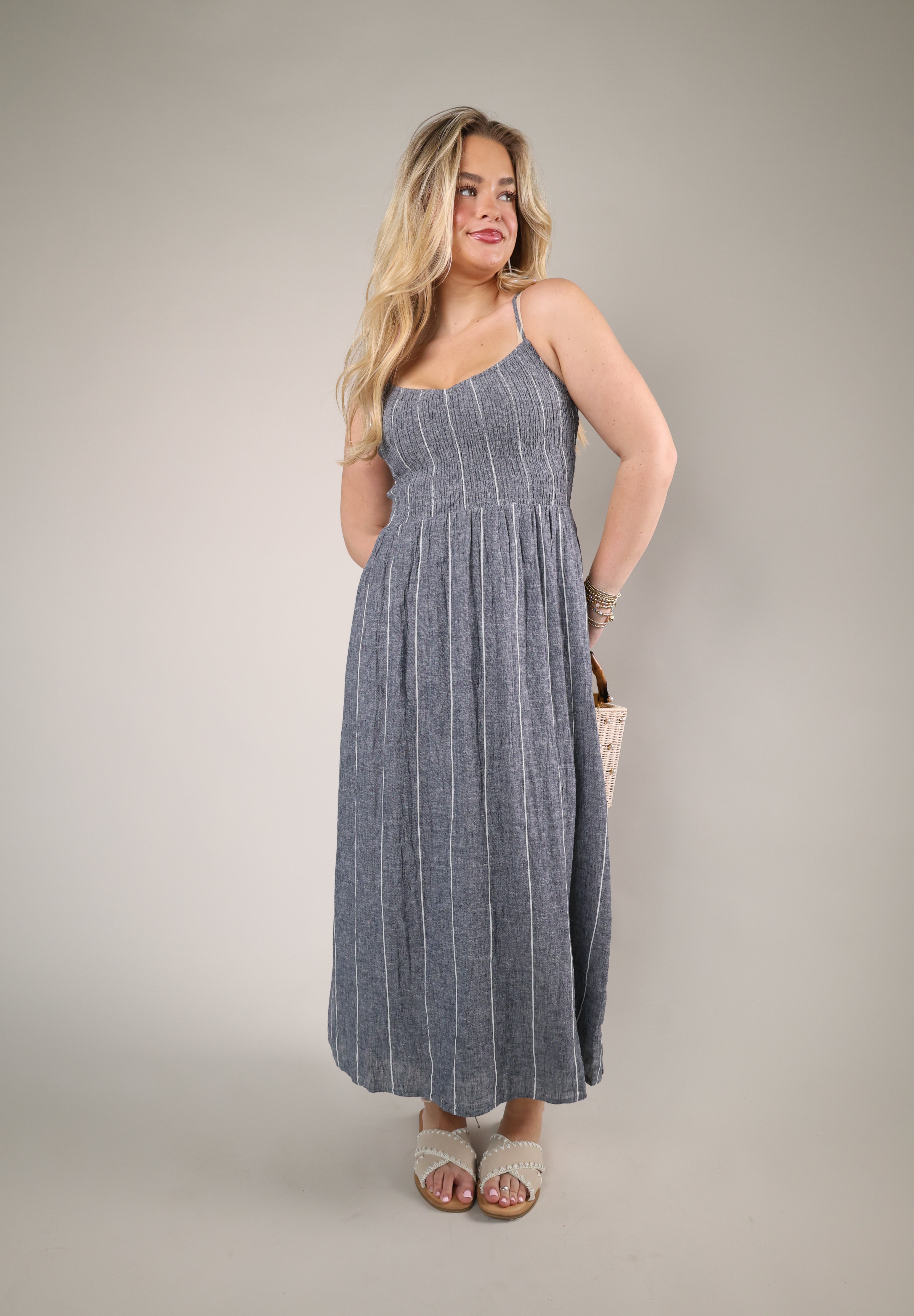 Romy Striped Maxi Dress - M / Eclipse Romy Striped Maxi Dress - M / Eclipse