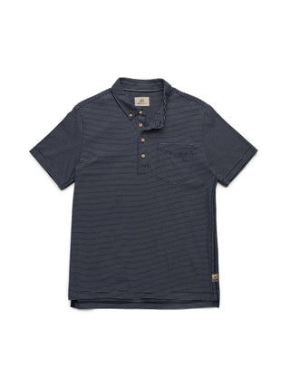 Michael Striped SS Polo - Navy Blazer