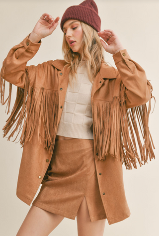 She’s Magic Suede Fringe Shacket