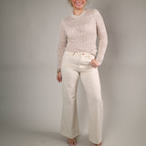Fiona high-rise Wheat wide-leg jeans styled with a fitted top for an effortless everyday outfit