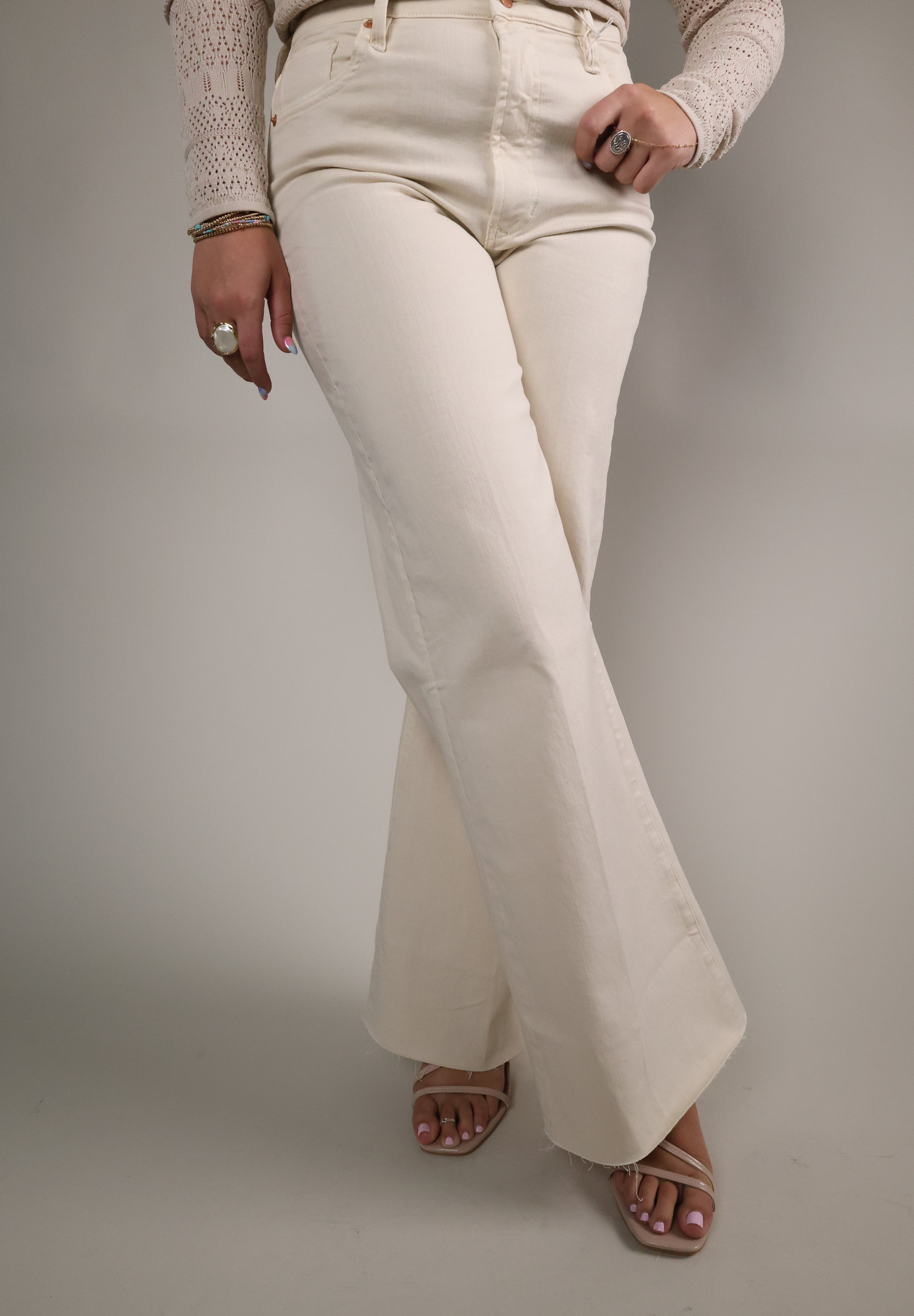 Fiona Wheat high-rise wide-leg jeans with full-length silhouette from Shear Boutique in Olney, Maryland