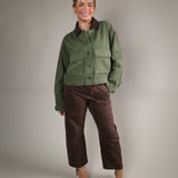 Women’s brown leopard print barrel jeans with a cropped fit, five-pocket styling, and modern curved leg.