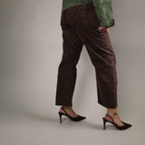 Shear Boutique Lasso Barrel Jeans featuring a trendy brown animal print and on-trend barrel-leg silhouette.