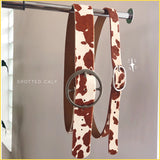 Tan Cow Print Belt