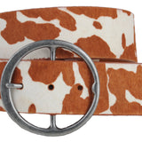 Tan Cow Print Belt